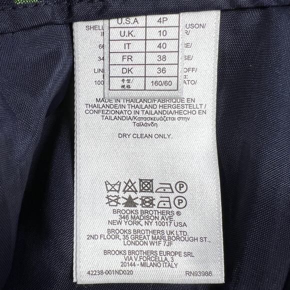 Brooks Brothers Damask Jacquard Pleated A-Line Skirt Navy Blue Floral Size 4P - Picture 12 of 16